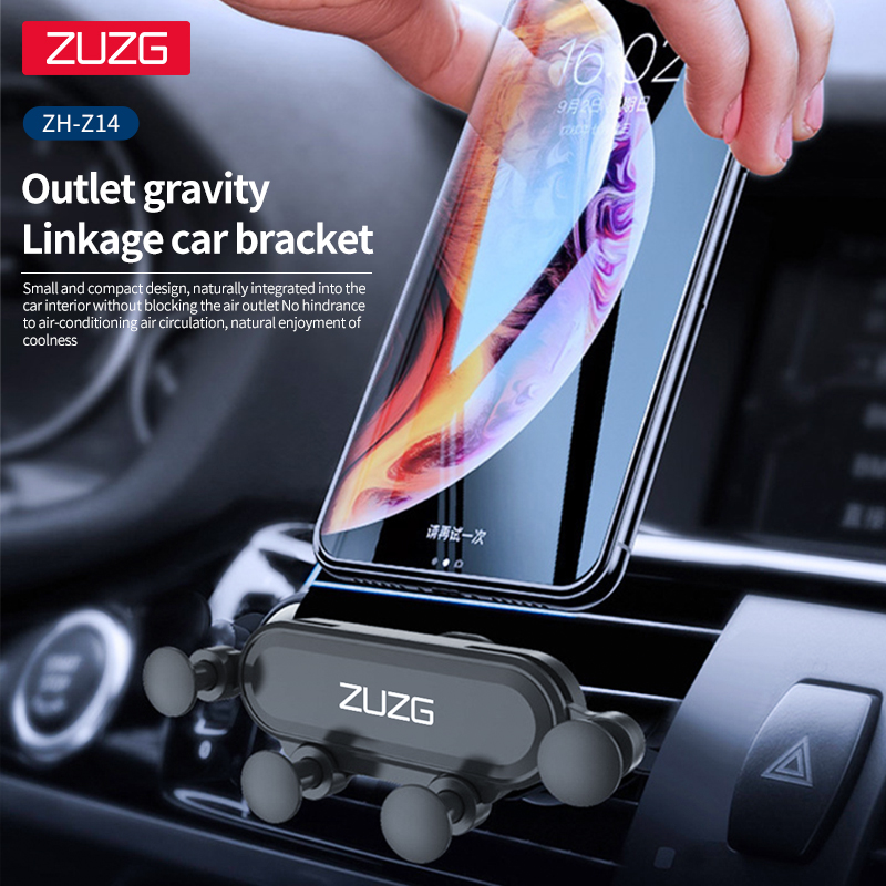 ZH-Z14- Black Air outlet gravity linkage vehicle support